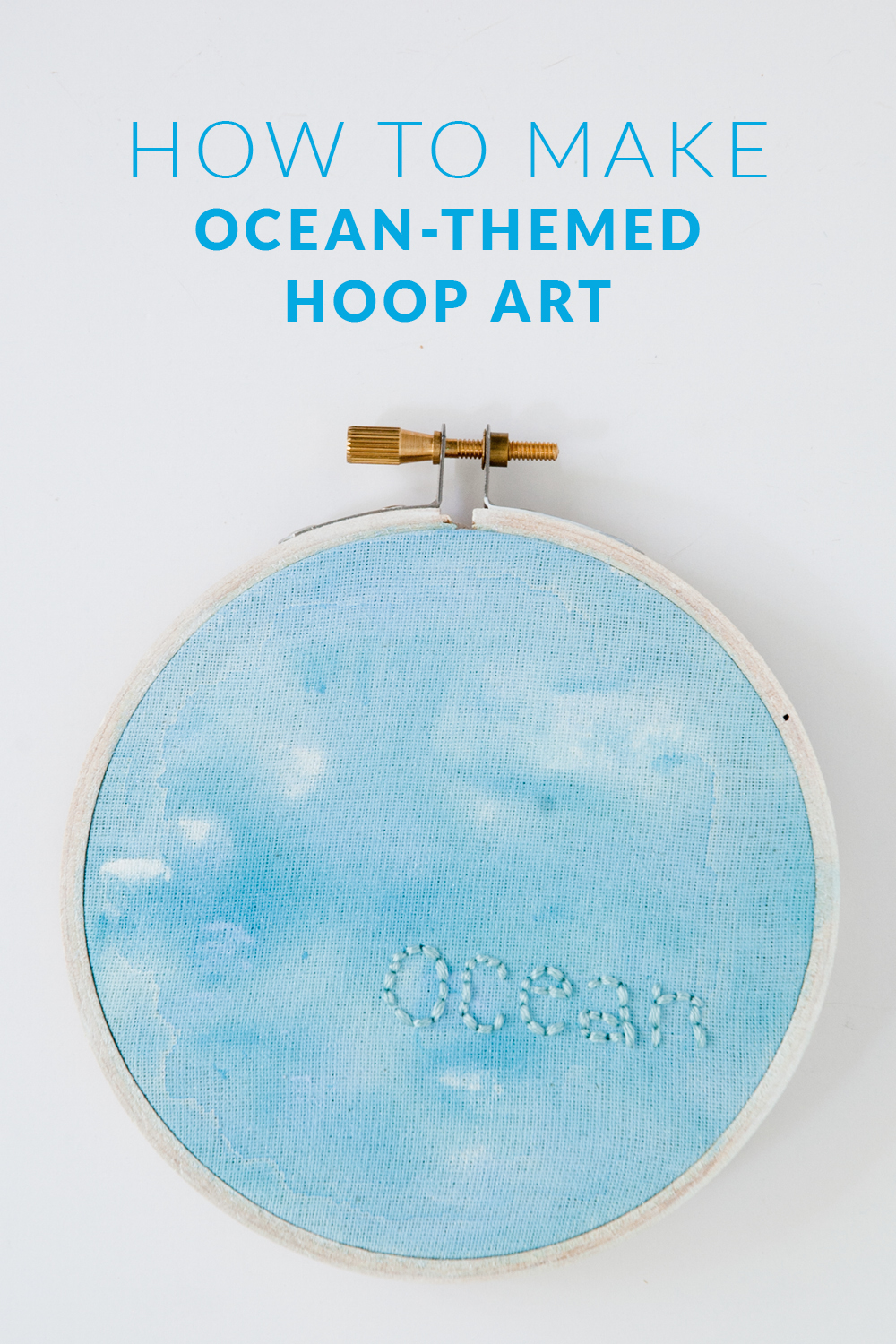 How to Make Ocean-Themed Hoop Art - Whip up this simple craft in an afternoon for your own home or the ocean-lover in your life. Makes a great Christmas, Mother's Day, or birthday gift! @ littlegirldesigns.com