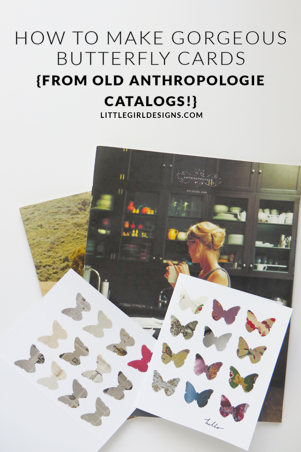 LOVE this card tutorial--it's super easy and now I don't feel so bad about my stacks of Anthropologie catalogs that I can't seem to throw away. This is the kind of tutorial that anyone could do (it's even kid-friendly in my opinion!)