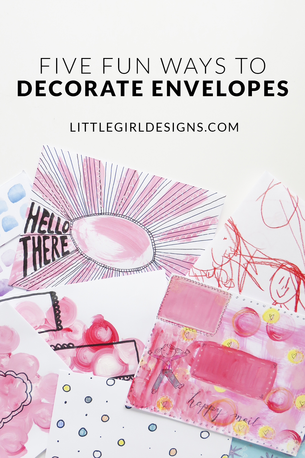 Pull out a stack of blank envelopes and let's get to decorating! Why send plain envelopes through the mail when you can add your own personal touch? Click through to learn five fun (and easy) ways to personalize your snail mail!