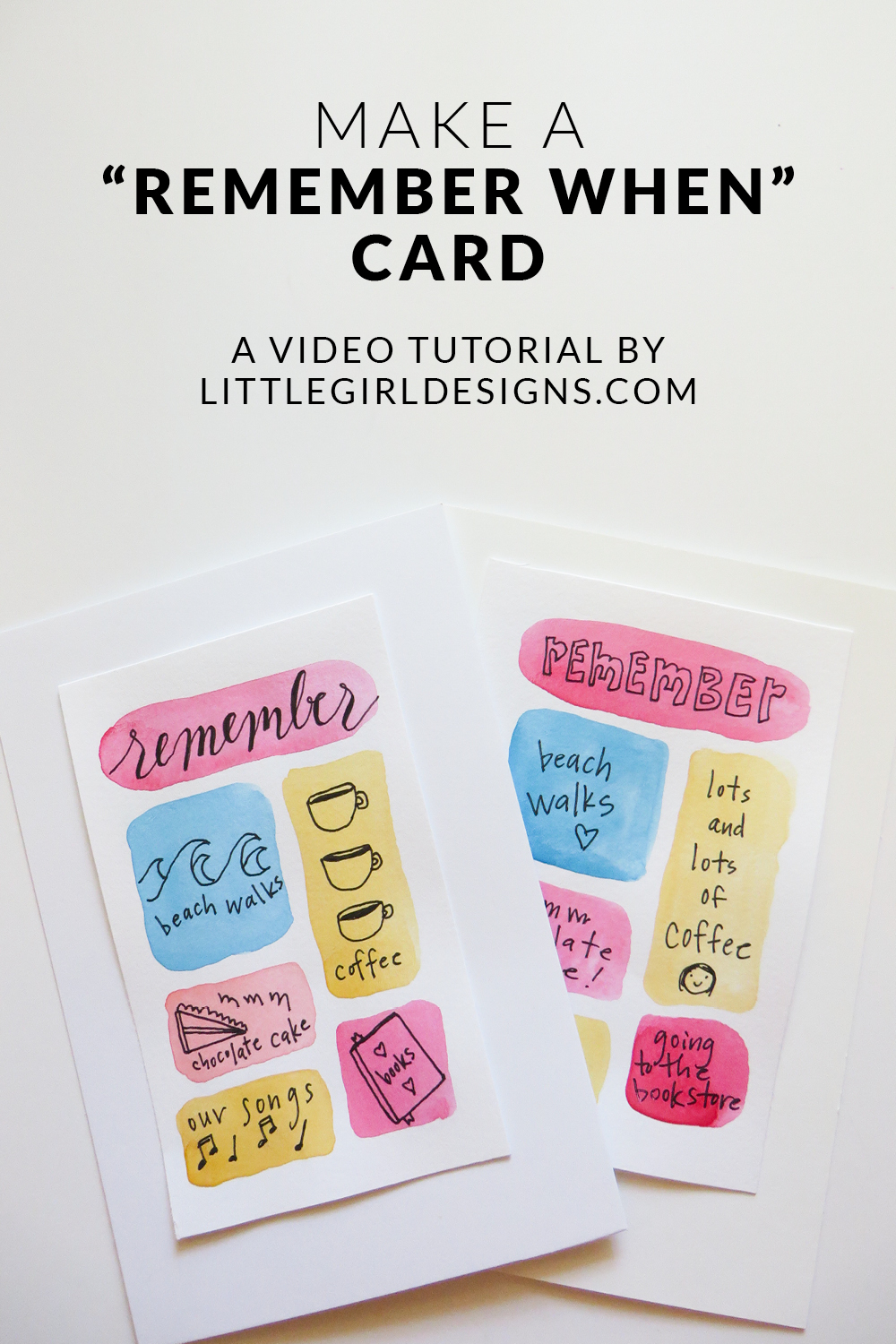 Watch as I create two simple "remember when" cards; you don't even have to consider yourself an artist to make these. And they make great gifts too!