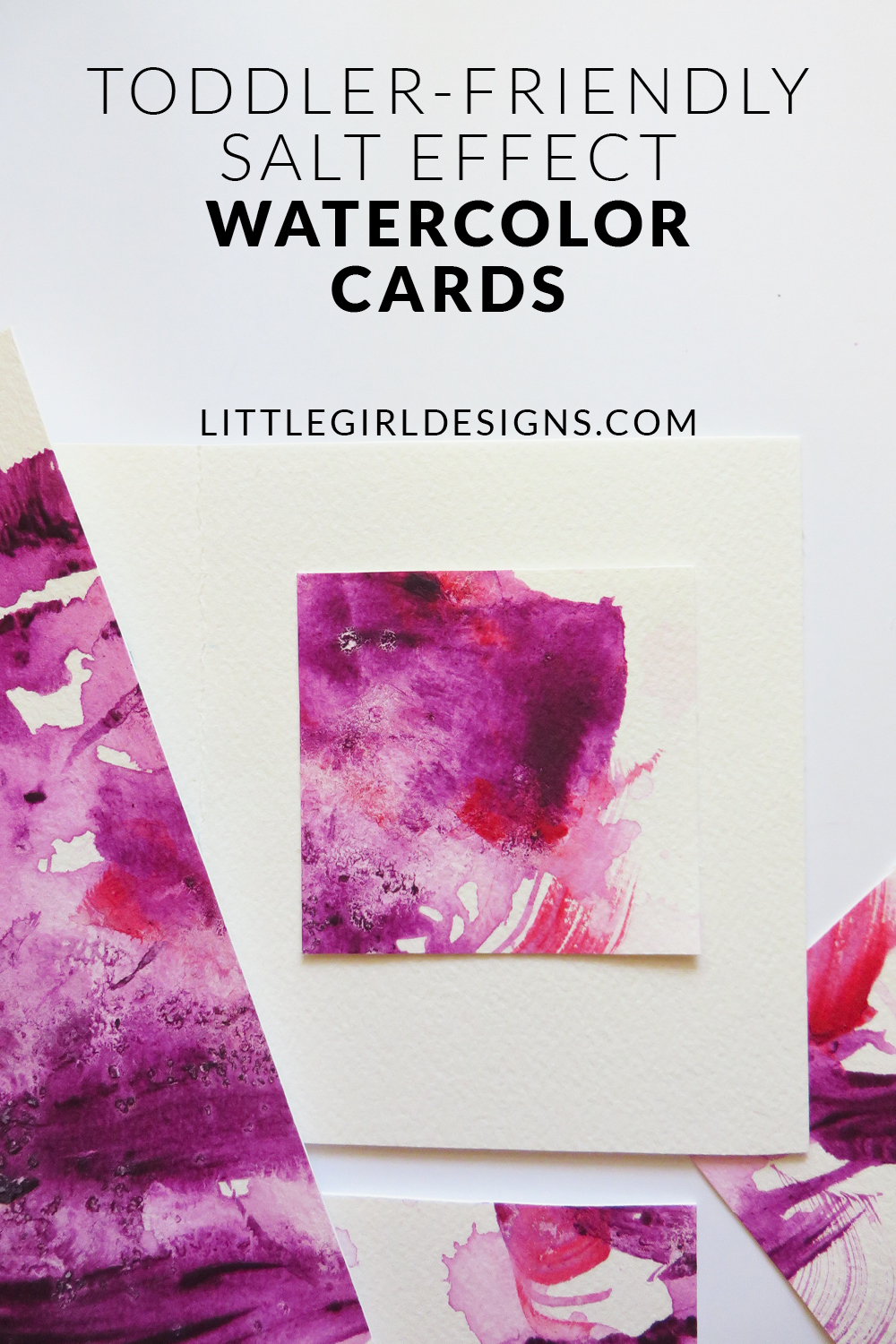 Toddler-Friendly Salt Effect Watercolor Cards