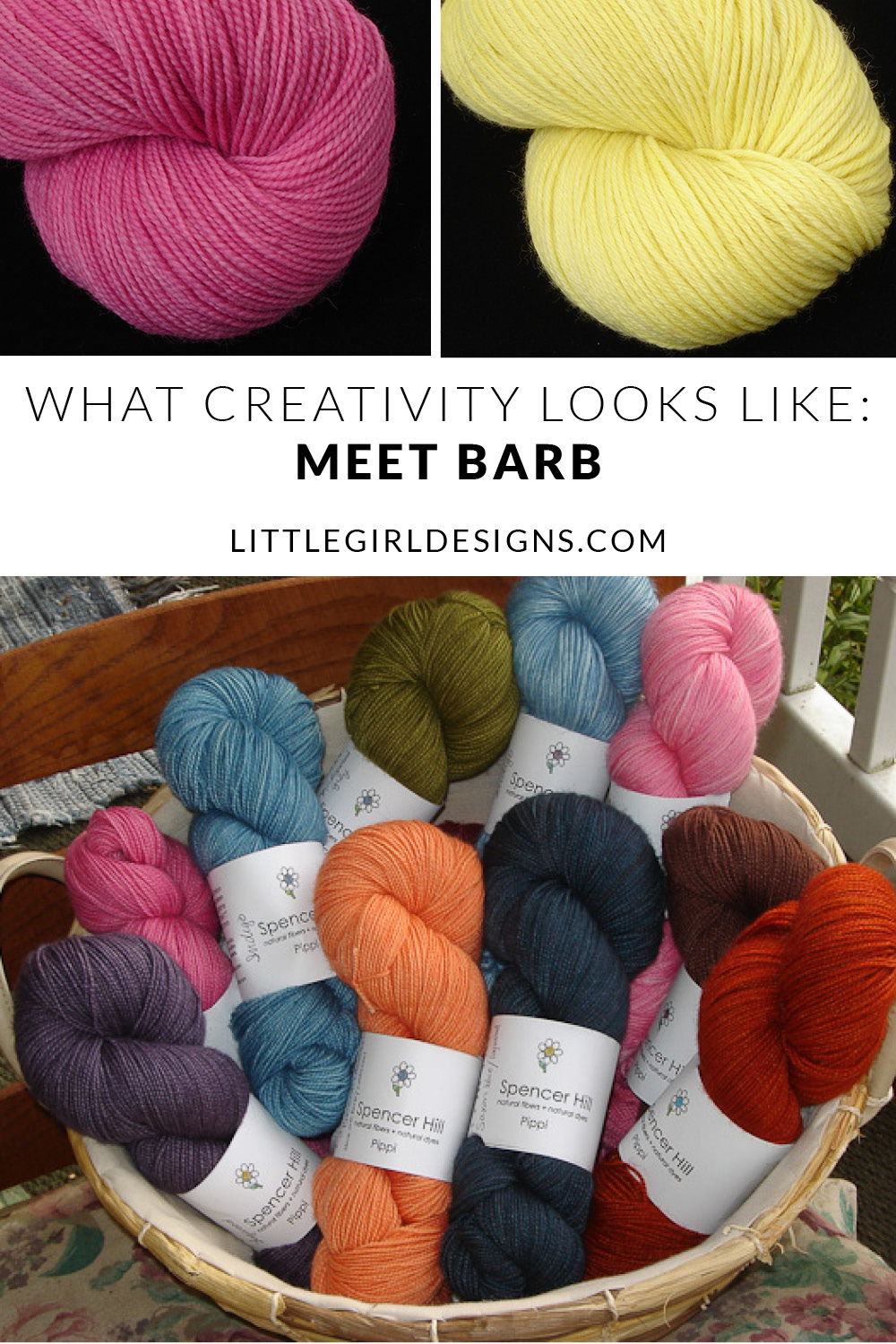 What Creativity Looks Like: Meet Barb—come over today to read about Barb from Spencer Hill Yarn. I loved learning her perspective on creativity. :)