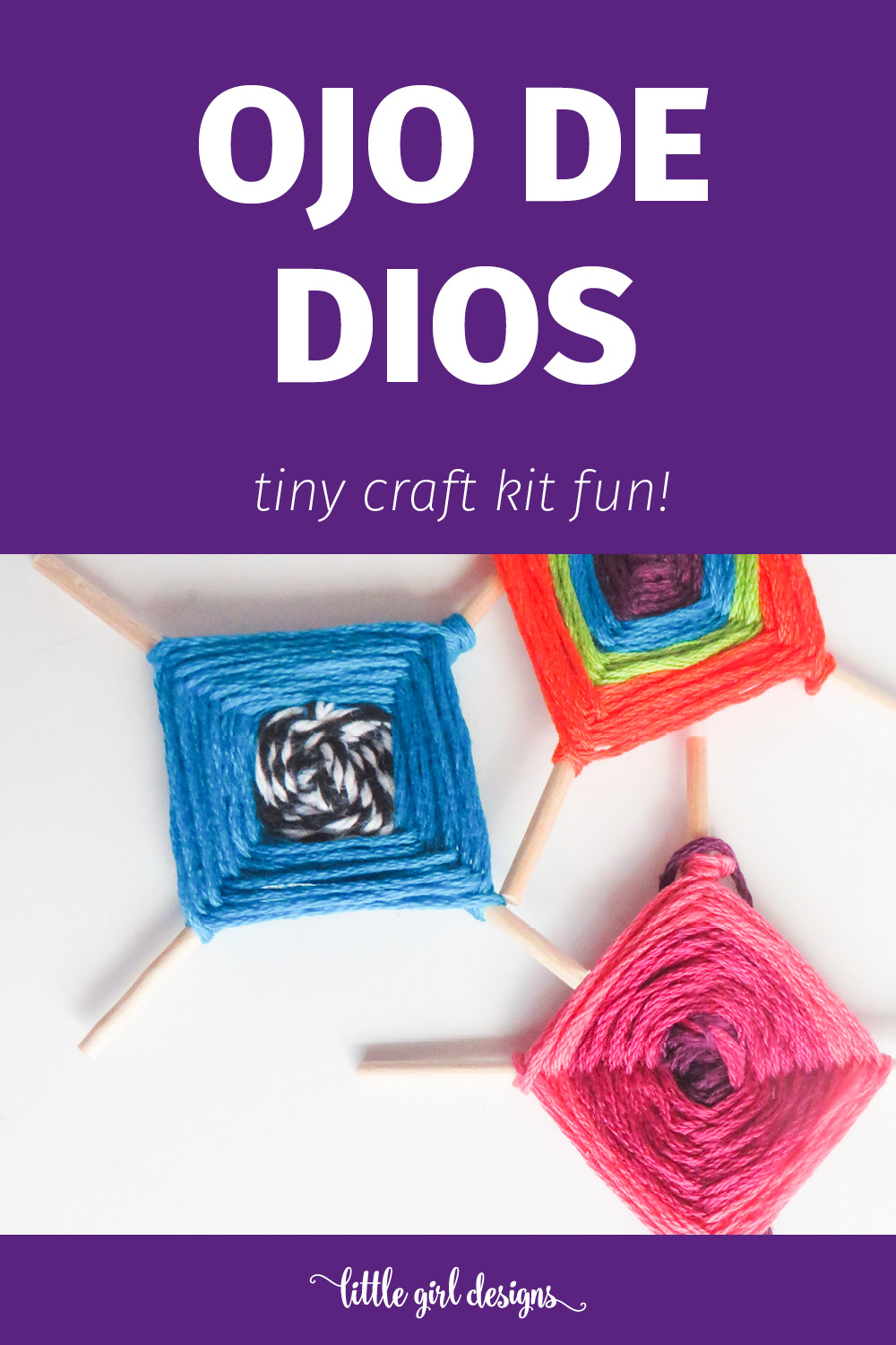 Remember making Ojo de Dios crafts when you went to camp? This kit brings back the good old days in miniature form! The sticks are literally toothpick size and soooo cute!