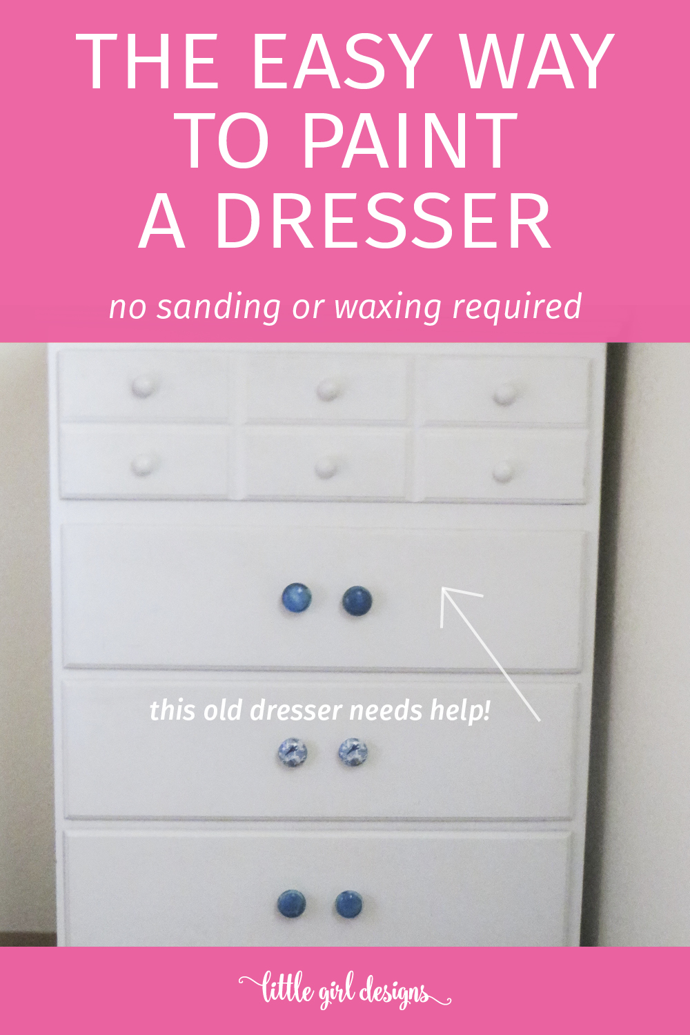 My daughter's dresser needed a serious update but I'm not much of a painter. This post made everything so simple, that I'm going to try it out! I can't believe how nice this updated dresser looks!