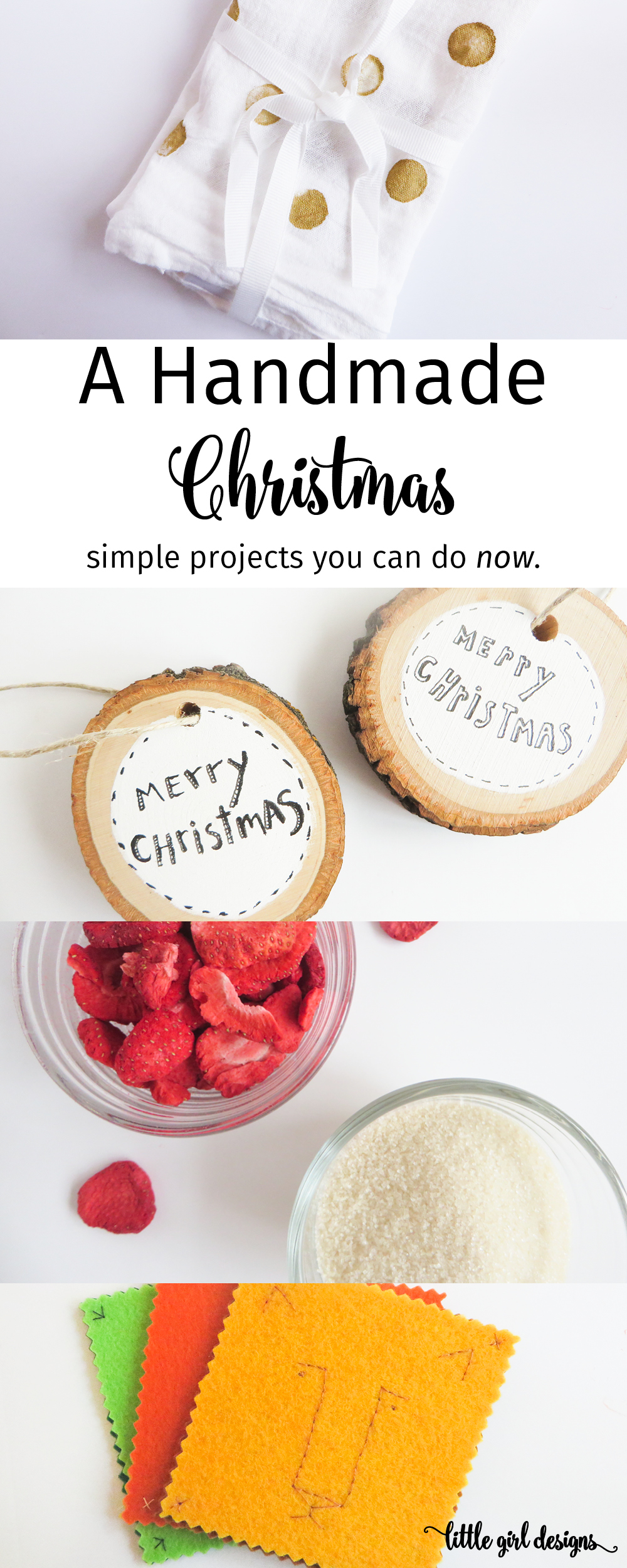 My go-to list of 8 simple handmade gifts to make this year for Christmas. via littlegirldesigns.com