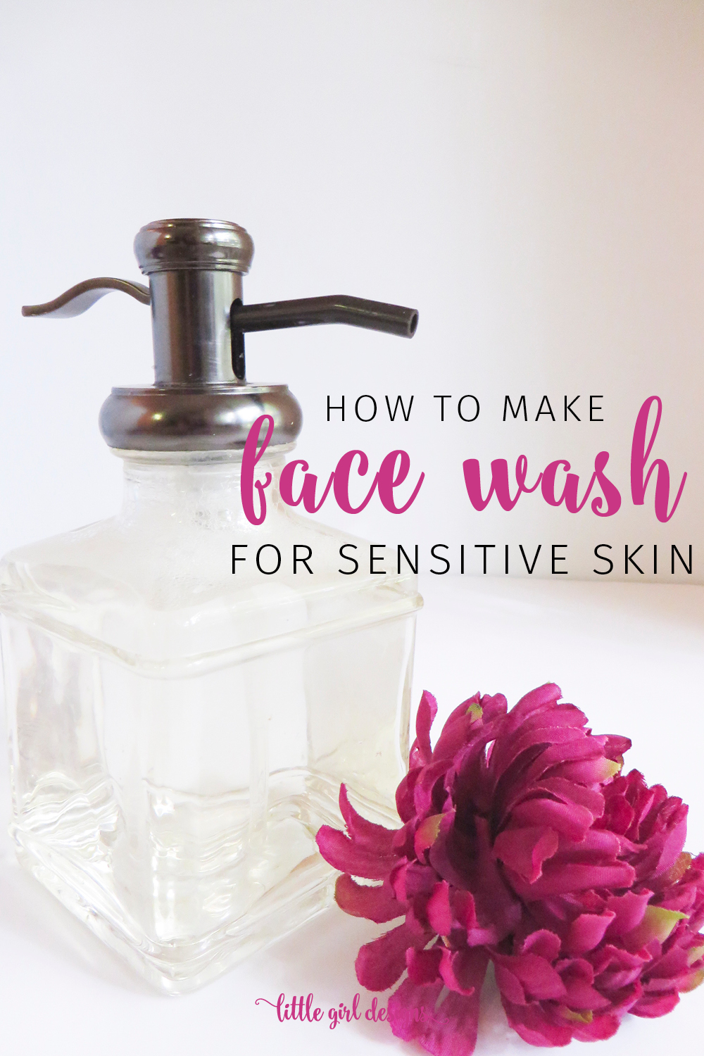 Learn how to make this homemade face wash with essential oils for sensitive skin. This natural face wash is gentle and smells amazing. I never thought I'd make my own foaming face cleanser but now I don't want to stop!