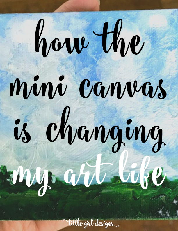 I LOVE this idea! I'm always on the lookout for fun and simple ways to add creativity to my day. This mini canvas idea is so up my alley. Going to go to Michael's to get some 2x2 canvases today! :)