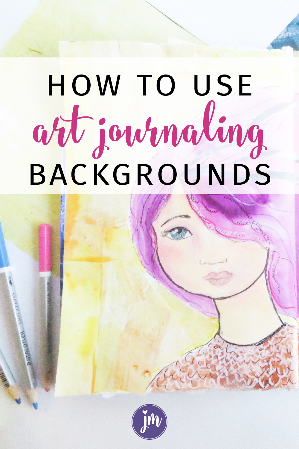 Have you ever used printable art journaling backgrounds in your journals? They are so much fun to use and super easy too! I love how they add such a variety of textures and color to my work that I wouldn't normally use. It's kind of like a colorful art journal prompt! This post includes a free art journaling background printable too. Love it!