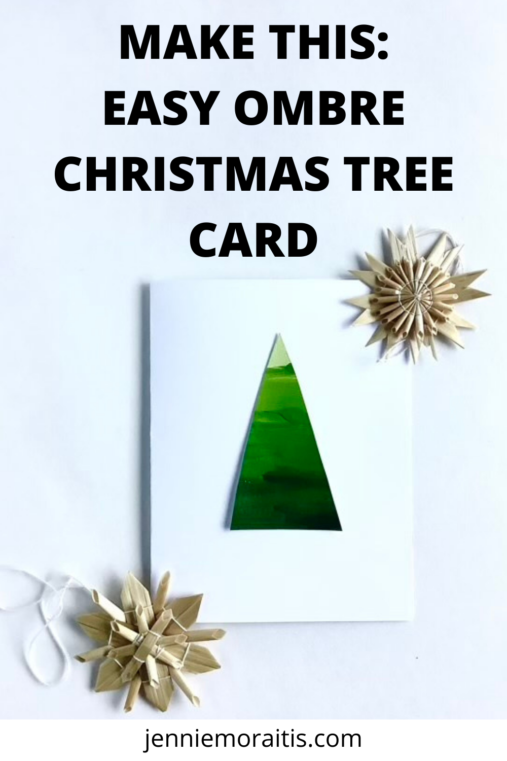 This ombré Christmas tree card is so simple to make you won’t believe it! Perfect as a kid’s craft and the leftovers make great pieces for collage!